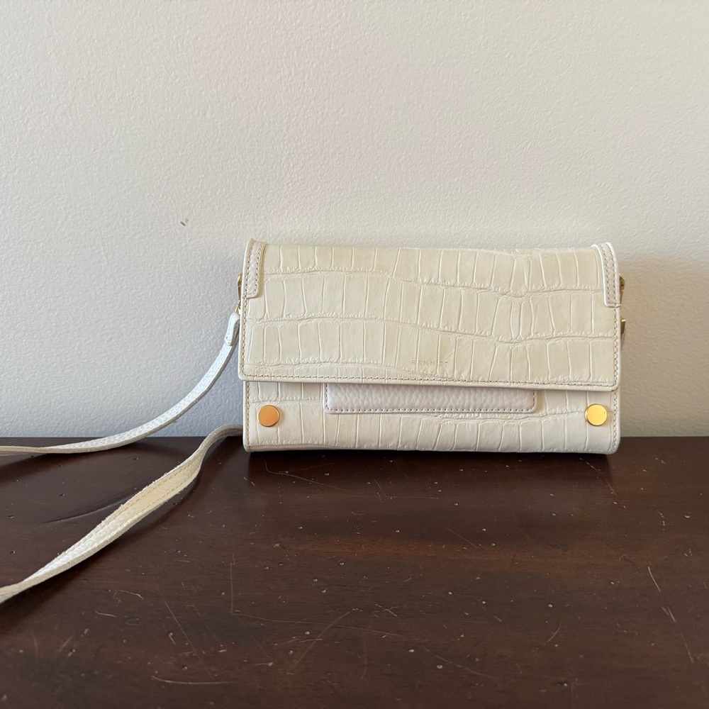 Hanmitt AJ White Leather Shoulder bag